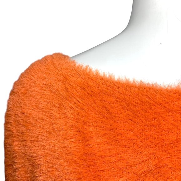 Y2K STYLE FUZZY ORANGE SWEATER - Picture 7 of 7